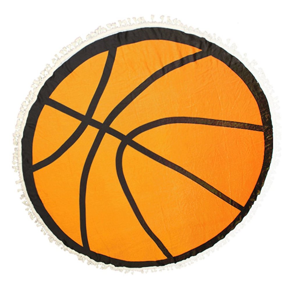 LOF Basketball Print Round Beach Throw Cover Up